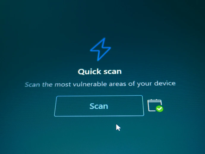 Virus scan button — SentinelOne detects threats in real-time