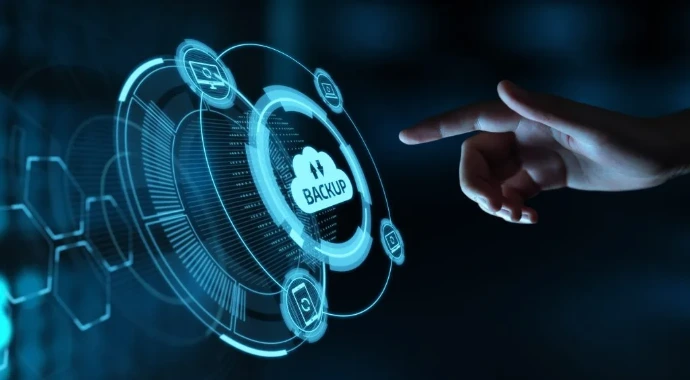 finger pointing at cloud backup