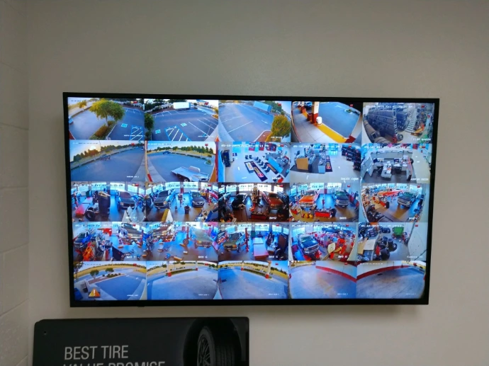 camera surveillance on monitors