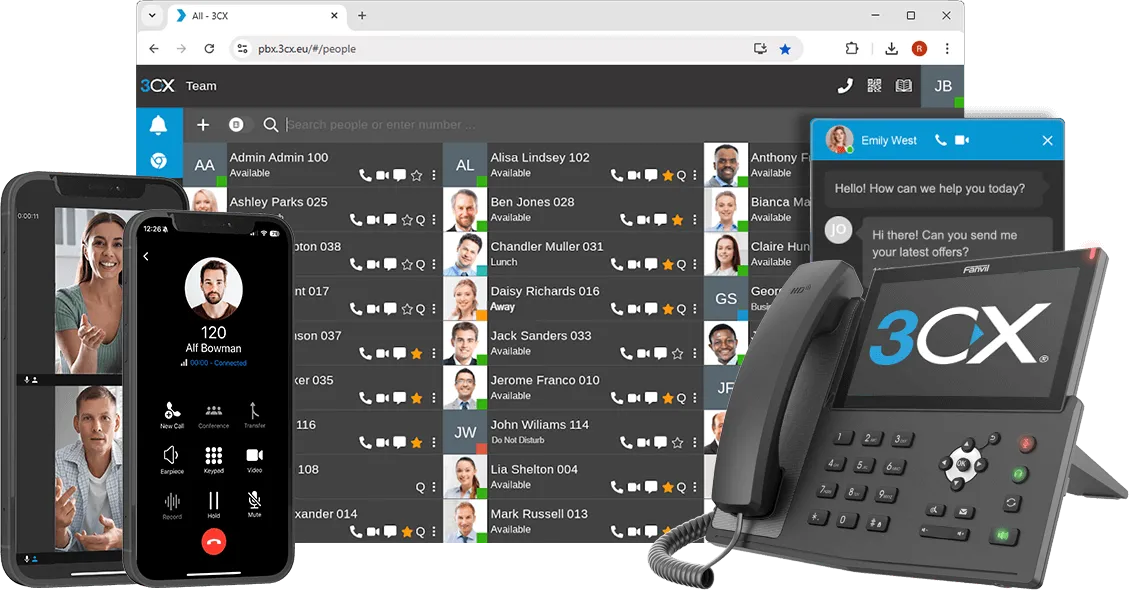 3CX op computer, vast toestel en smartphone